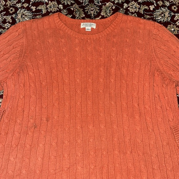 St John’s Bay Autumn/Fall Pumpkin Classic Orange Cable Knit Sweater Size PXL - Picture 2 of 4